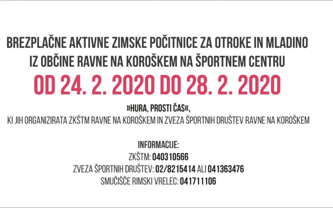 Zimske aktivnosti med počitnicami